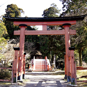 鳥居と赤い橋　